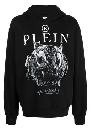 Philipp Plein graphic-print pullover hoodie - Black