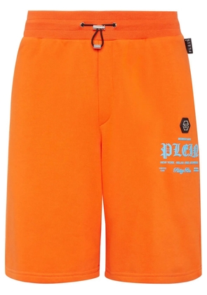 Philipp Plein logo-print track shorts - Orange