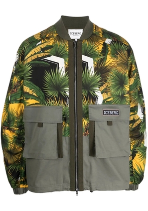 Iceberg palm-print gabardine jacket - Green