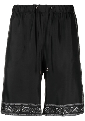 Philipp Plein skull-print silk shorts - Black