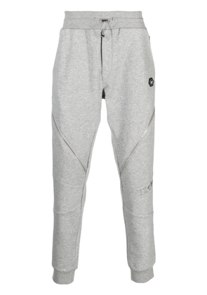 Philipp Plein Constructed decorative-zip cotton track pants - Grey