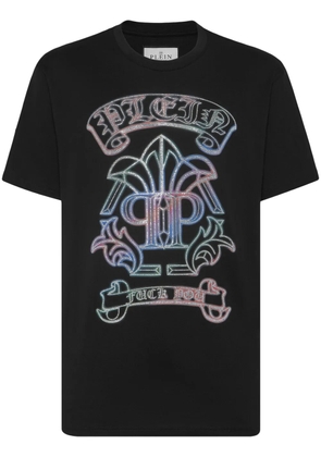 Philipp Plein Gothic Banner crystal-embellished cotton T-shirt - Black
