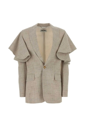 Moschino ruffled-sleeve blazer - Neutrals