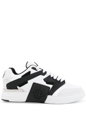 Philipp Plein logo-embossed leather sneakers - White