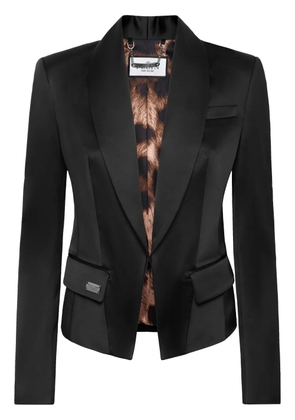 Philipp Plein satin-finish single-breasted blazer - Black