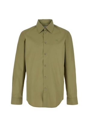 Burberry EKD-embroidered cotton-poplin shirt - Green