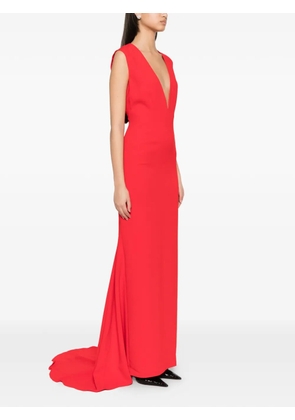 Solace London Althea plunging V-neck sleeveless maxi dress - Red