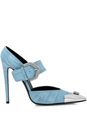 Philipp Plein crocodile-embossed pumps - Blue