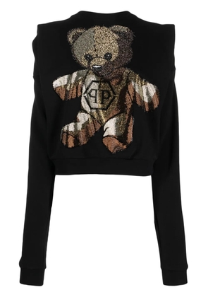 Philipp Plein crystal-embellished round-neck sweatshirt - Black