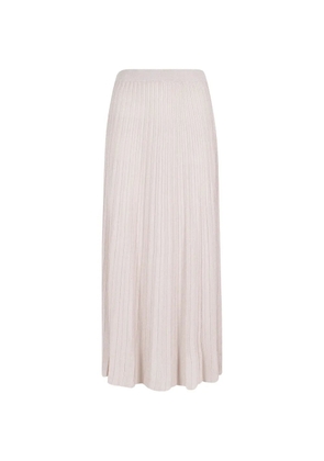 Roberto Collina metallic ribbed-knit mid skirt - Neutrals