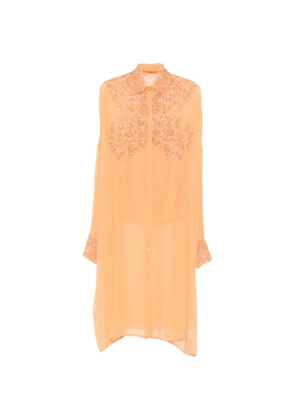 Ermanno Scervino embroidered sequin-embellished midi dress - Orange