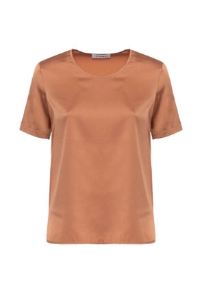 Kangra satin-finish short-sleeve blouse - Orange