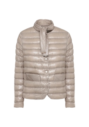 Herno quilted tie-neck jacket - Neutrals