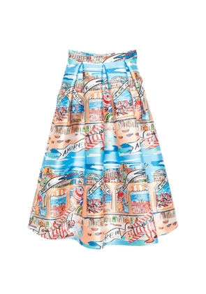 alessandro enriquez pleated mid skirt - Blue