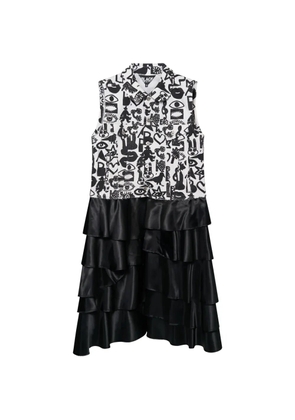 Black Comme Des Garçons graphic-print ruffled dress