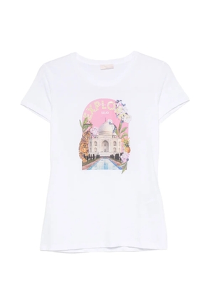 LIU JO graphic-print rhinestone-embellished T-shirt - White