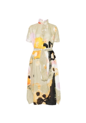 Daniela Gregis patterned short-sleeved midi dress - White