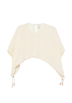 120% Lino handkerchief-hem top - Neutrals