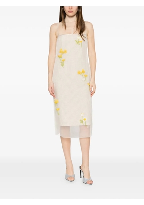 Bernadette Rachel floral-embroidered midi dress - Neutrals