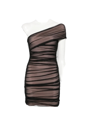 Herve Leger Oralie ruched one-shoulder mini dress - Black