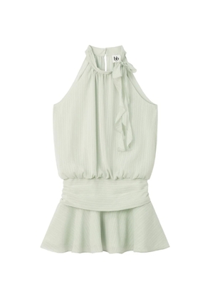 b+ab ruffled-trim pinstriped mini dress - Green