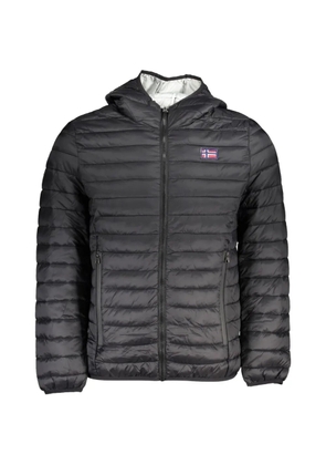 Norwegian Rain quilted-design logo-patch jacket - Black