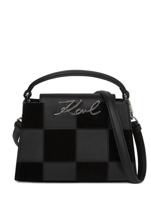 Karl Lagerfeld Signature checkerboard tote bag - Black