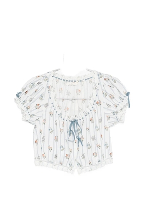 DÔEN Nera floral-print blouse - White