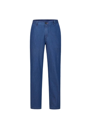 Shanghai Tang dragon-embroidered jeans - Blue