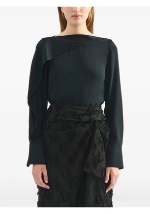 ERDEM ruffled long-sleeve blouse - Black