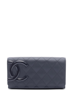 CHANEL Pre-Owned 2014-2015 Cambon line bi-fold long wallet - Black
