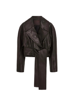 16Arlington Palmer belted leather jacket - Brown