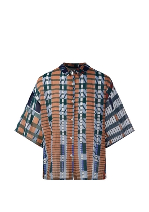 mapoésie Andrew Utopie checked short-sleeve shirt - Orange