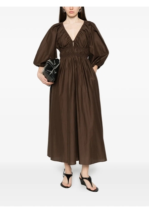 Matteau Shirred Plunge dress - Brown