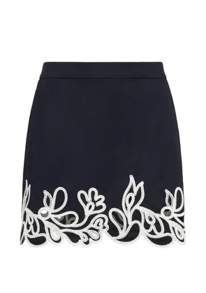 Cinq A Sept Bonnie paisley-embroidered skort - Blue