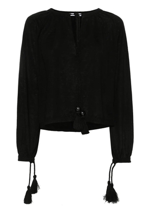 Max Mara Quirite linen tassel blouse - Black