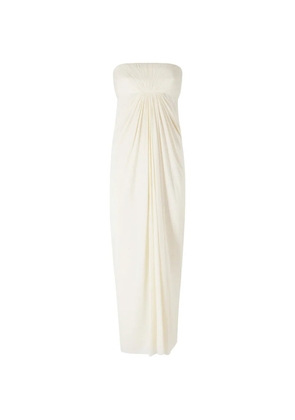 Alberta Ferretti draped strapless dress - White