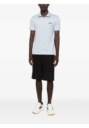 BOSS logo-print polo shirt - Blue