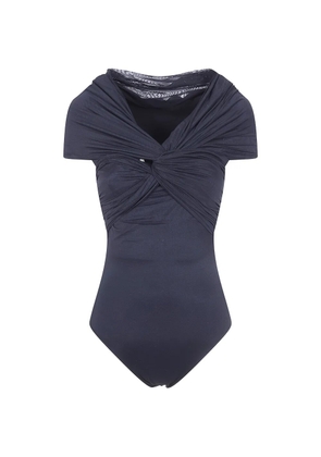 Gentry Portofino twisted draped swimsuit - Black