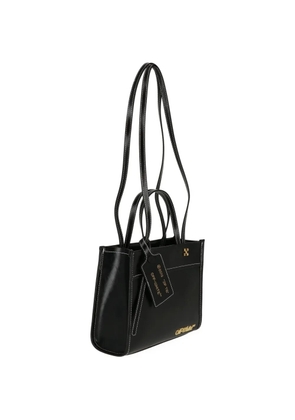 Off-White logo-plaque Zip Tie tote bag - Black
