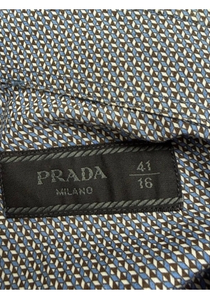 Prada Pre-Owned patterned button-down shirt - Blue