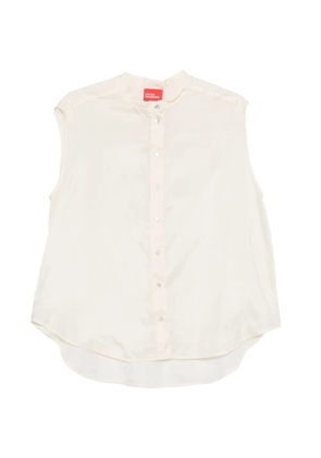 Merci sleeveless band-collar blouse - Neutrals