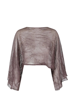 Antonelli Arnica crinkled-finish cropped blouse - Brown