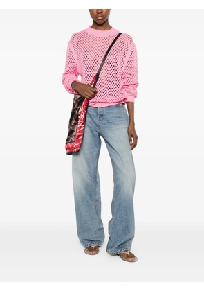 Akep sequin-embellished open-knit sweater - Pink