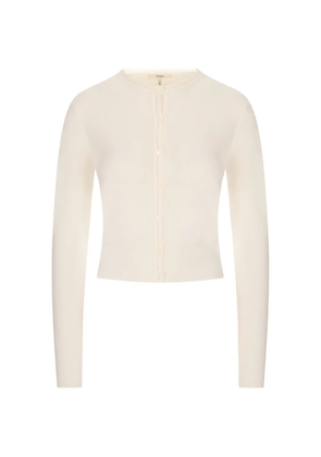 Chloé pointelle-knit scalloped-trim cardigan - White
