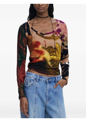 Desigual x Christian Lacroix printed long-sleeved T-shirt - Neutrals
