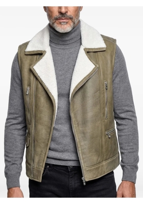 Brunello Cucinelli shearling-lined leather gilet - Green