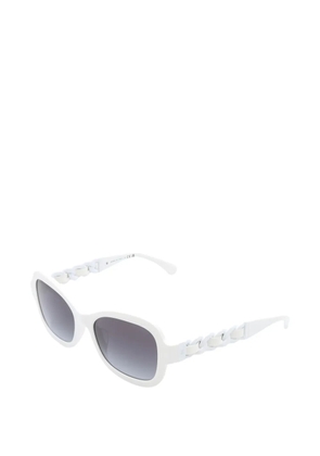 CHANEL Pre-Owned 1986-1988 chain-link cat-eye sunglasses - White