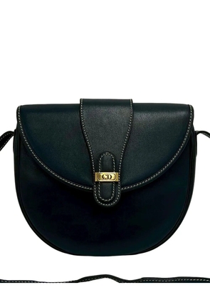 Christian Dior Pre-Owned 1990-2000 Leather CD Logo Flap crossbody bag - Black