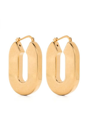 Jil Sander polished hinged hoop earrings - Yellow